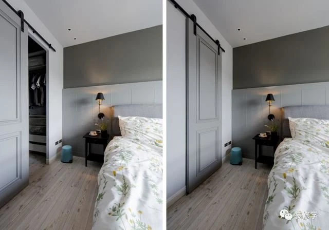 colorful doors with barn door hardware